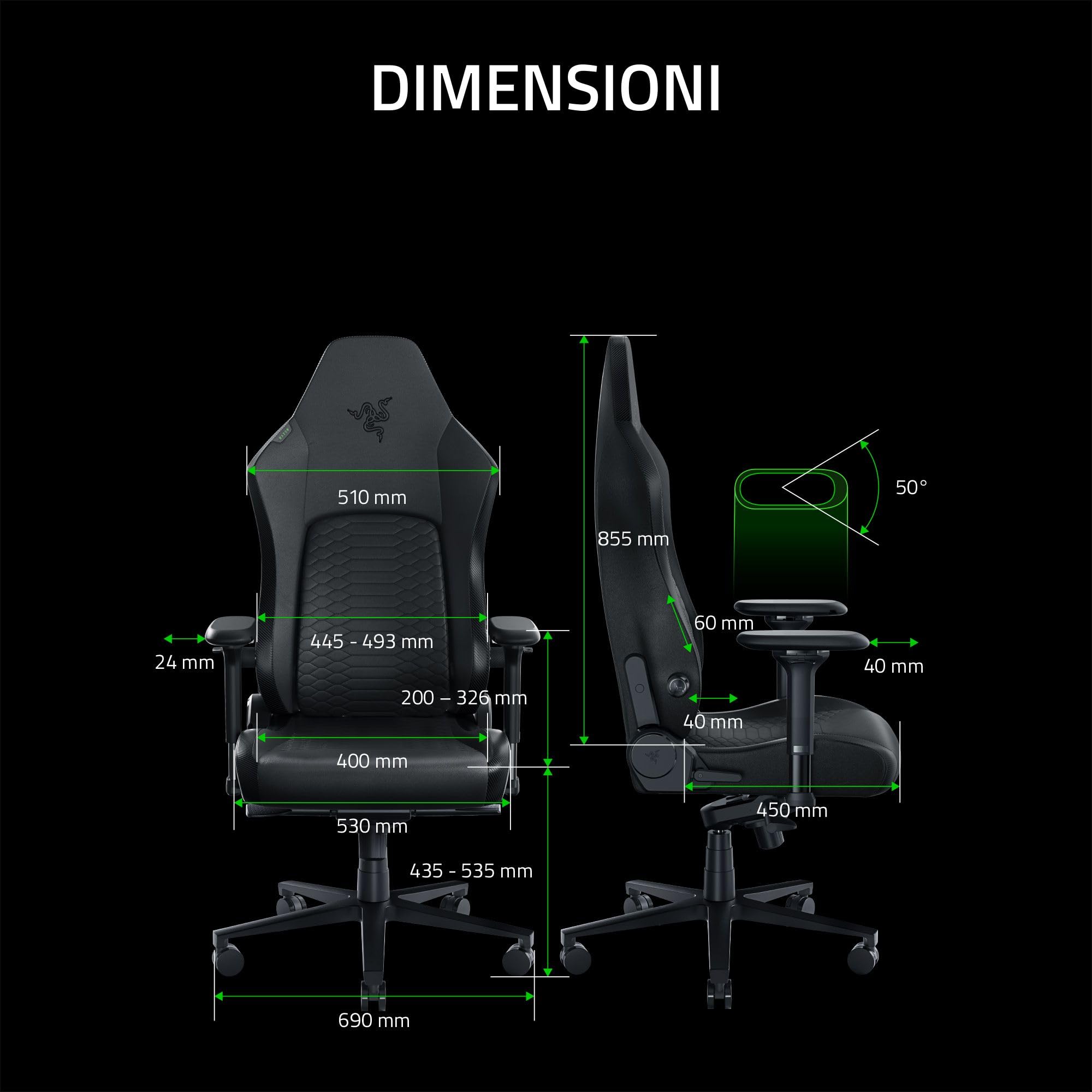 Iskur V2 Gaming Chair con Supporto Lumbarizzato Adattivo - Dettaglio