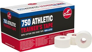 Cramer White Latex-Free Athletic Tape Bulk 32 Rolls 1.5" x 15yds - Tearable Sports Tape for Wrists Ankles Baseball Training