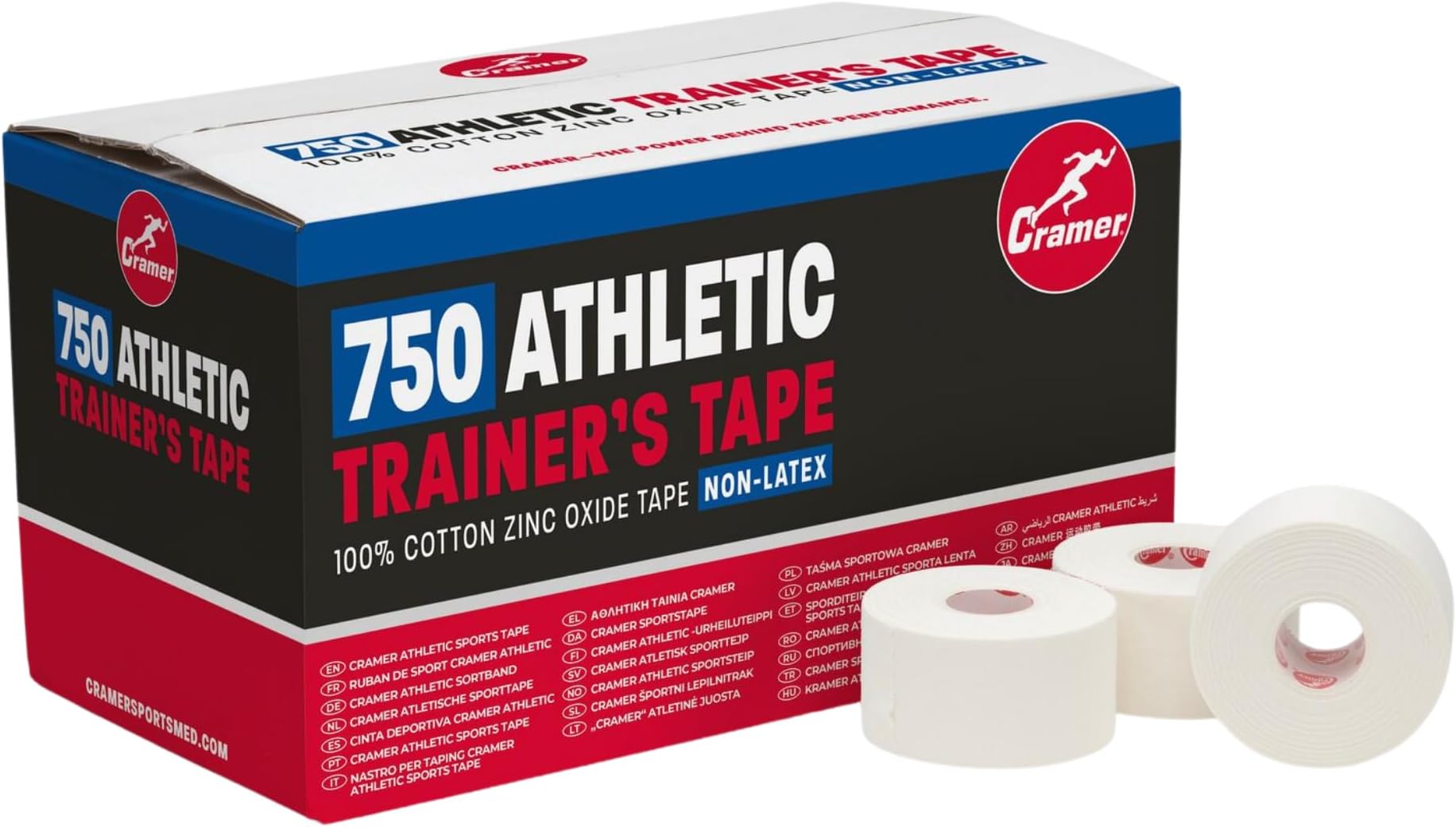 Cramer Team Color Athletic Tape for Ankle, Wrist, and Injury Taping, Helps Protect and Prevent Injuries, Promotes Faster Healing, Athletic Training First Aid Supplies, 1.5 Inch, Bulk 32 Roll Case