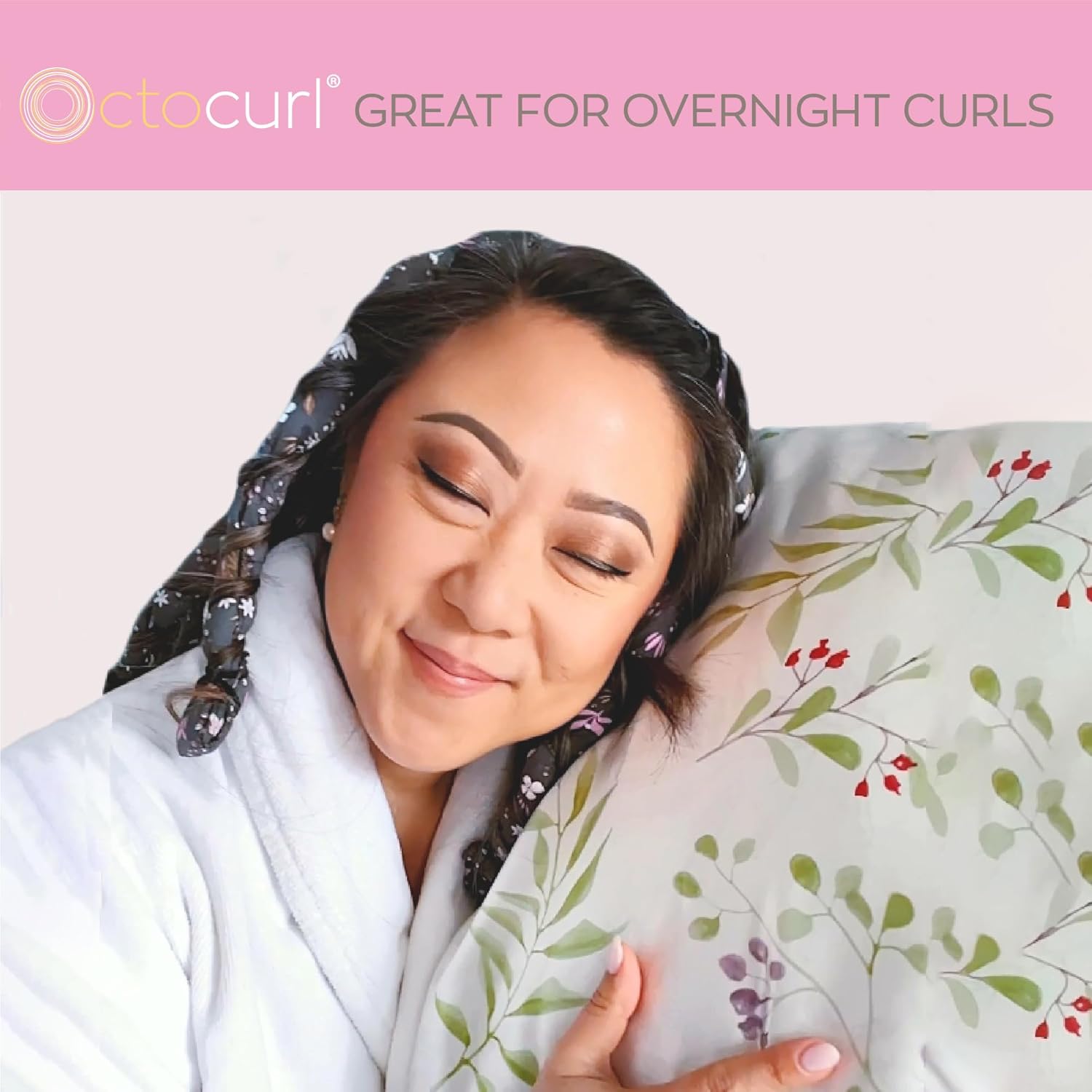 Octocurl Satin Pillowcase Reversible to Absorbent Microfiber for Wet Hair | Softer Than Silk | Cooling Satin Pillowcase | Vegan Silk Pillowcase for Hair & Skin (Pillowcase - Meadowy)