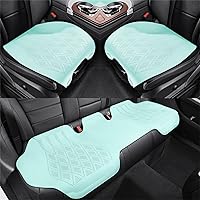 Vista 13 de 3 fundas de asiento de automóvil, fundas de cuero de lujo para asiento delantero y trasero, protector de cojín de asiento universal sin respaldo