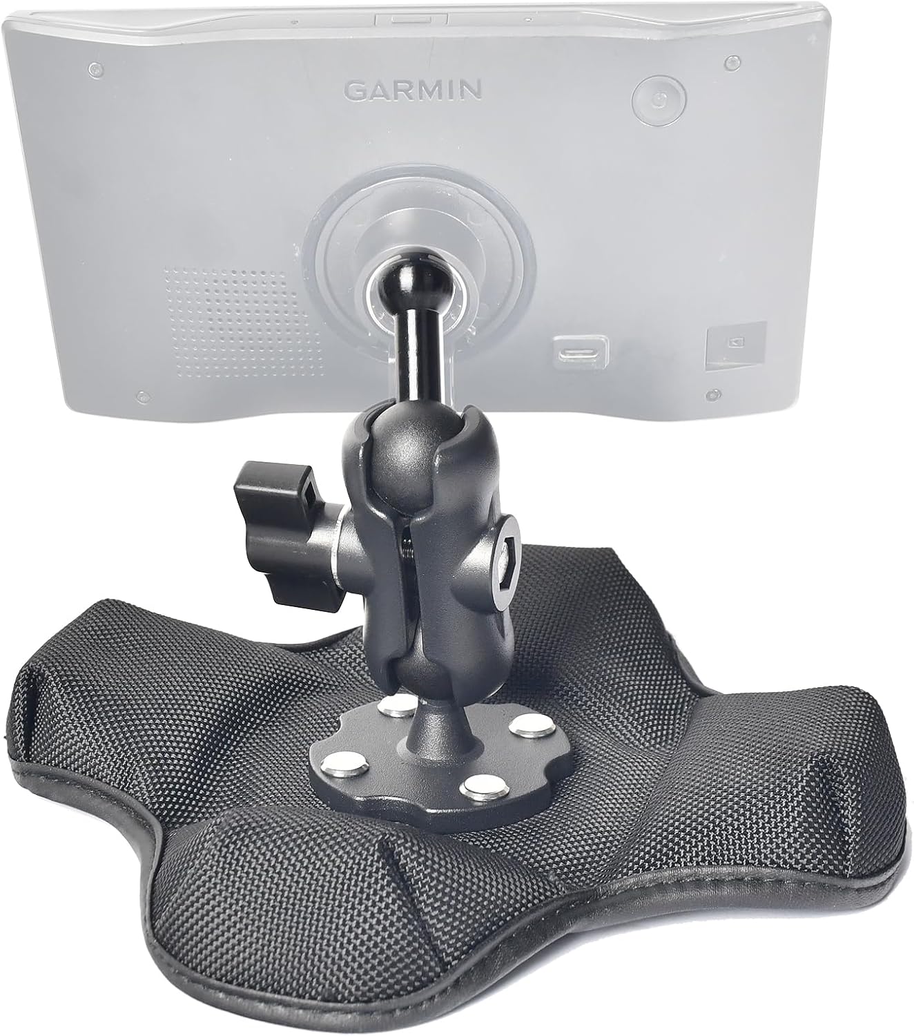 Friction GPS Mount Holder for Garmin, Adjustable Aluminum Arm, Portable – Fits 5"–7" GPS with 17mm Socket (Nuvi, Drive, DriveSmart, Dezl) – Replacement for Suction, Vent, or Cupholder Mounts