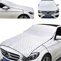 lekiliky Half Car Cover: Thickened Engine Hood Protector from Sun, Snow, Debris - All-Season Scratchproof for Cars & SUVs