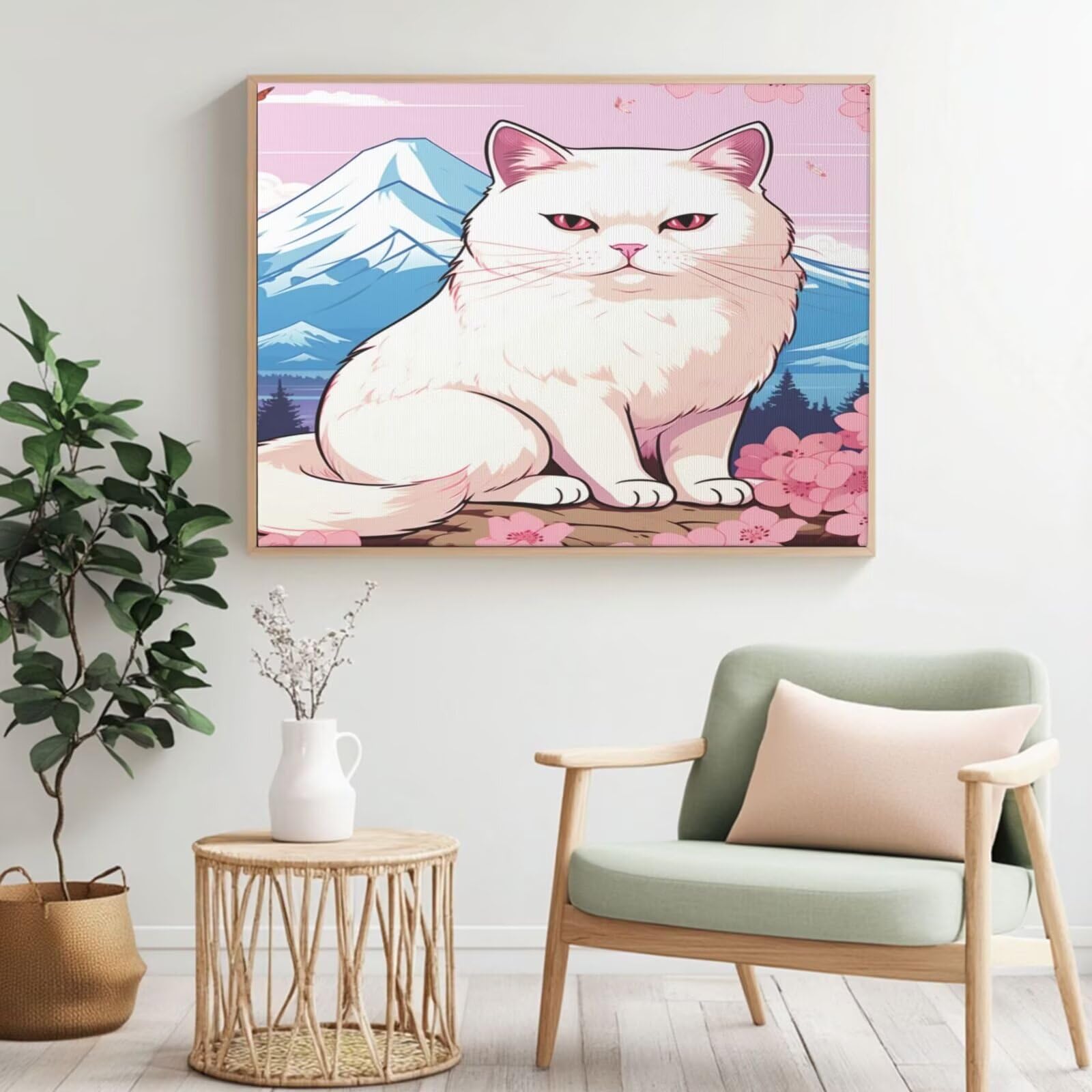 Kit per pittura con numeri per adulti, per principianti, pittura a olio con 6 pennelli, 105 x 80 cm, senza cornice, MK136