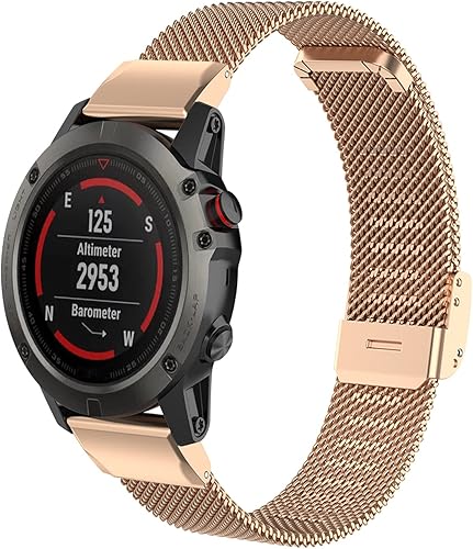 Miniatura 8 de Correa de metal compatible con Garmin Fenix 7XFenix 6XFenix 5XTACTIX 7EnduroFenix3 HR Correa de repuesto tejida de acero inoxidable