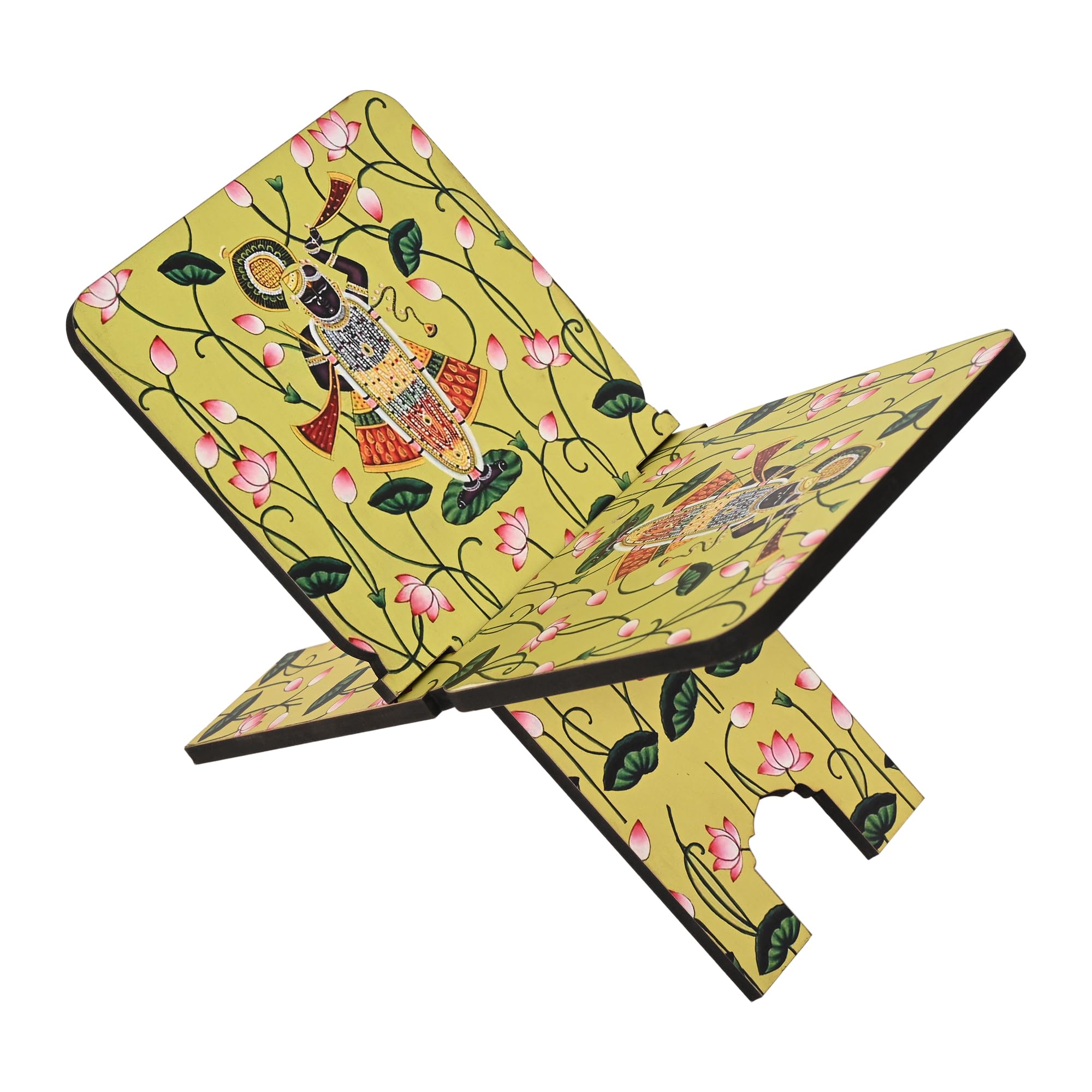 Now Organic Brand Wooden/MDF Holy Book Stand: Graceful Shree Nath Ji Printed Theme for Spiritual Reading - Sturdy Design, Elegant Devotion (Shri Nath ji Pichwai)-image-43