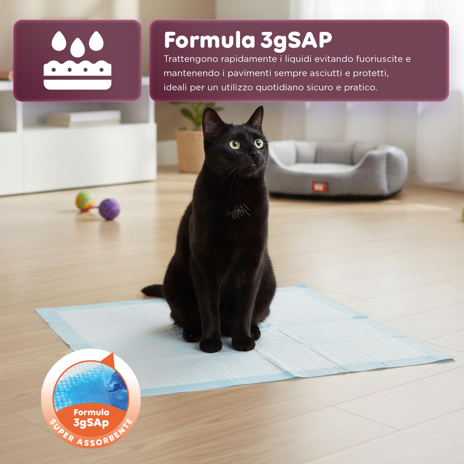 Avilia – Set Traversine Cani con Adesivi Anti-Odore, Assorbenza SAP Potenziata, Uso per Addestramento e Supporto Igienico Domestico, Dermatologicamente Sicure (150, Essential 60x90 cm)