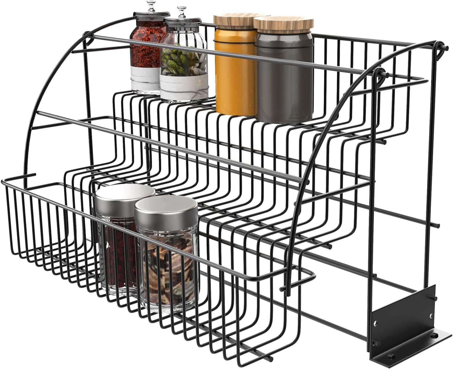 Amazon.com: Hardware Resources 3-Tier Pull Down Spice Rack - Chrome ...