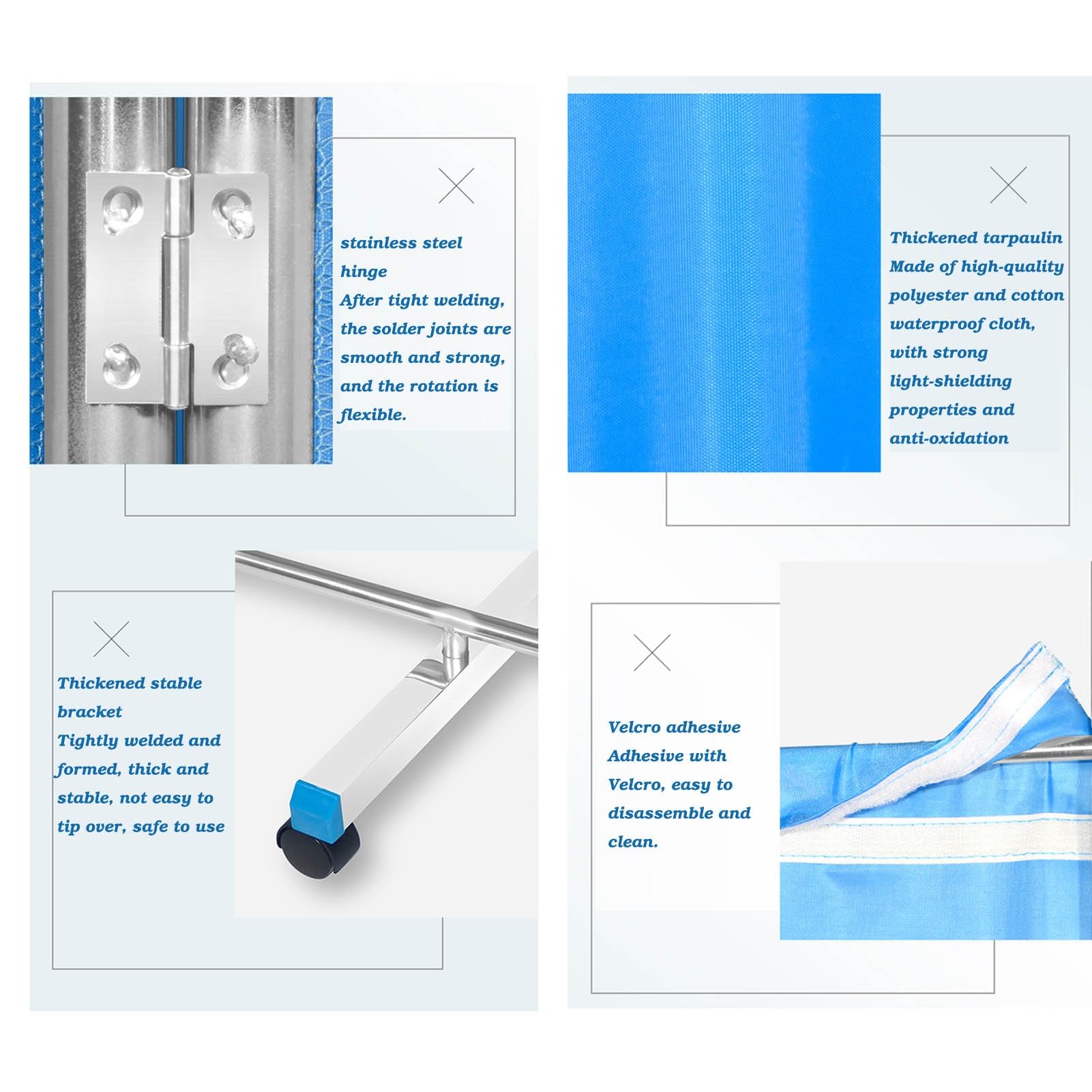 3-Panel Rolling Medical Privacy Screen with Wheels, 180 Cm High Foldable Room Isolation Temporary Fence, Suitable for Clinic/Ward/exam Room