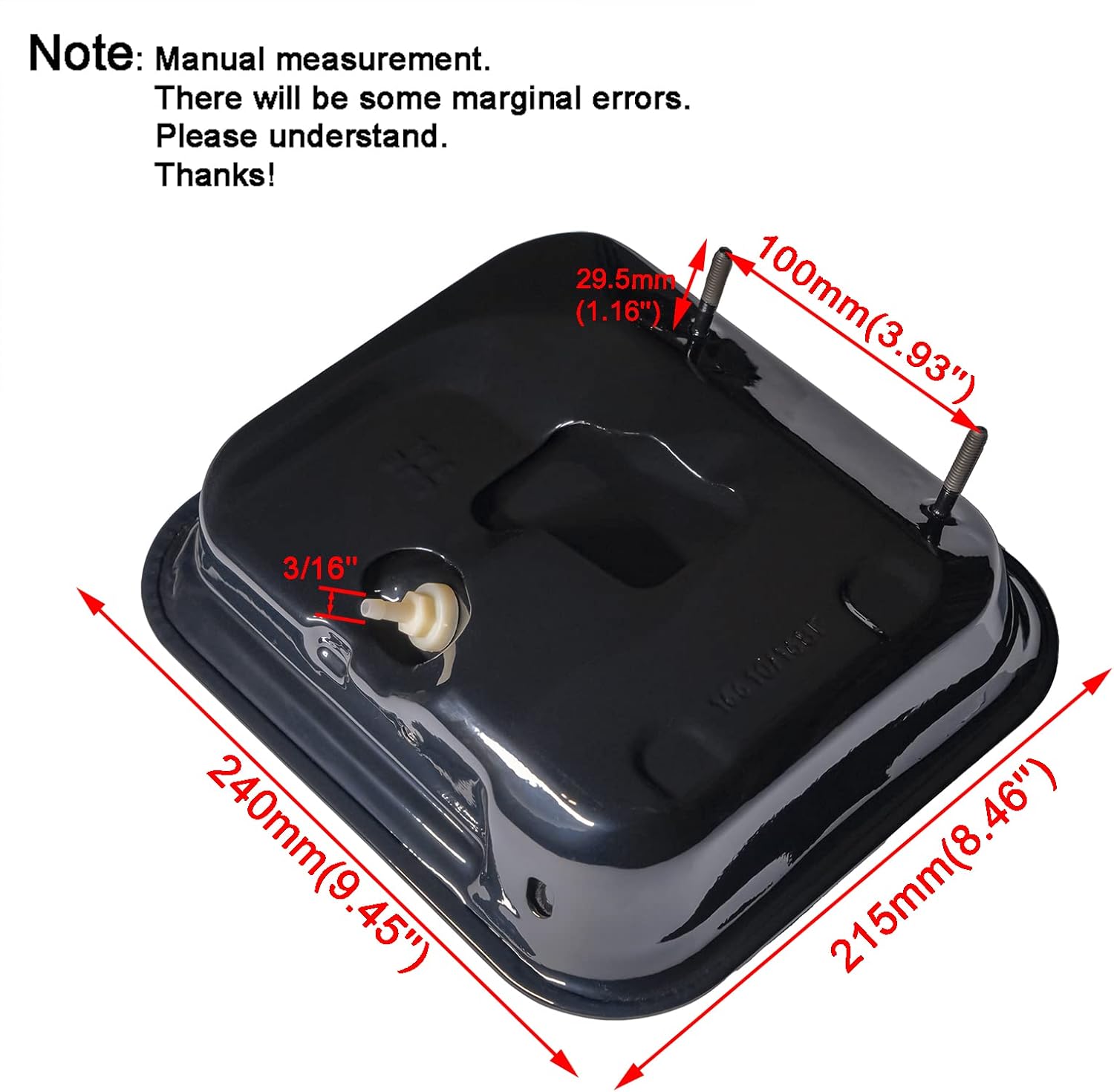 JMCHstore Side Port & Screw on Gas Tank For Coleman BT200X CT200U CT200UEX, Baja Warrior MB200 Mini Bike Fuel Tank Replacement for Hemi Hemi Predator 212 212cc 224 MAX performance Engine