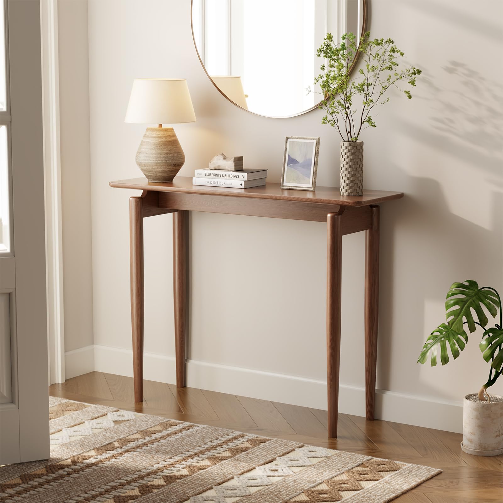 Amazon.com: KASLANDI Wood Console Table Walnut Entryway Table