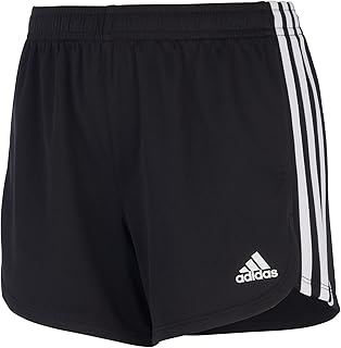 Girls' Big 3 Stripe Pacer Mesh Short, Adi Black, Small, Adi Black, Small