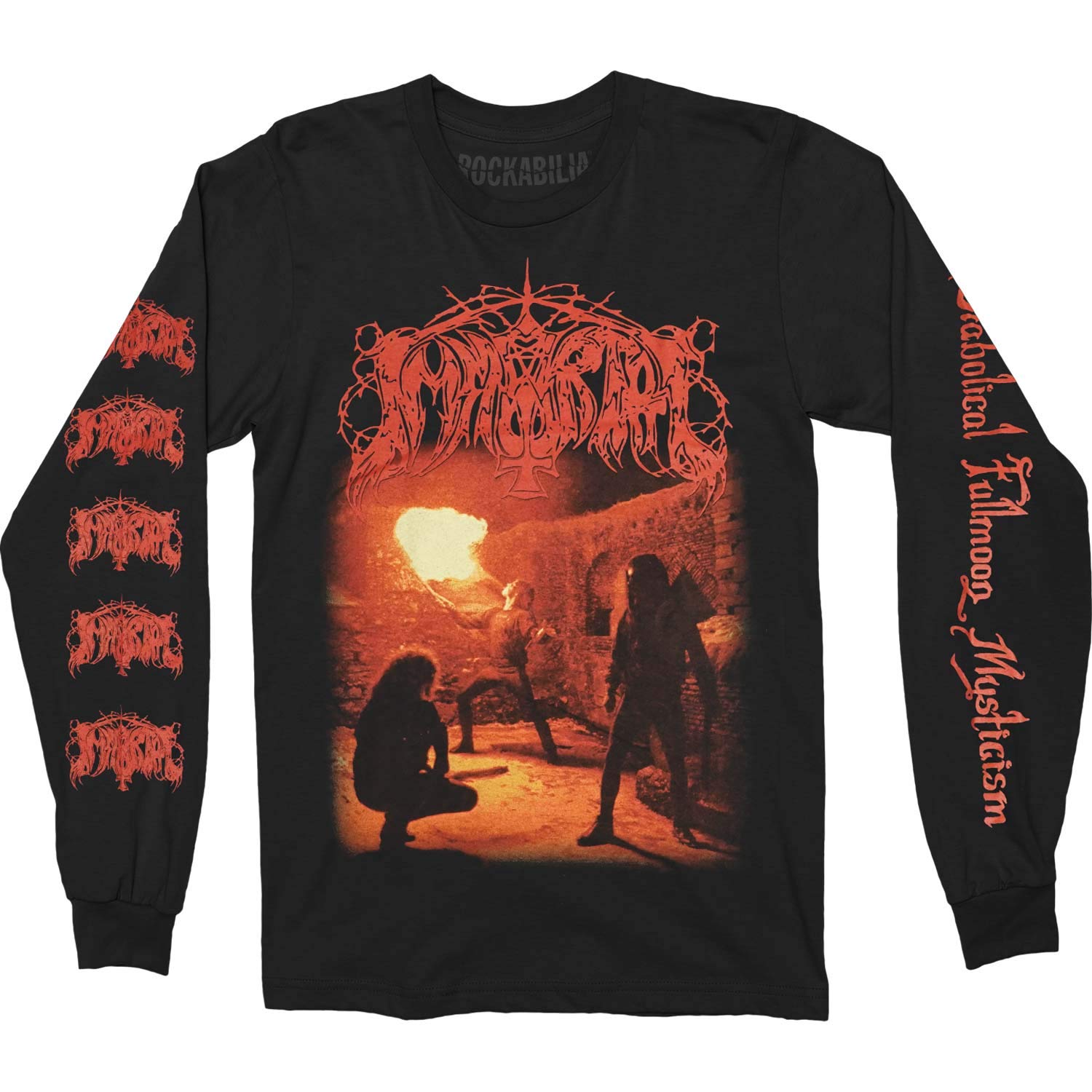 Immortal 'Diabolical Fullmoon Mysticism' (Black) Long Sleeve Shirt (x-Large)