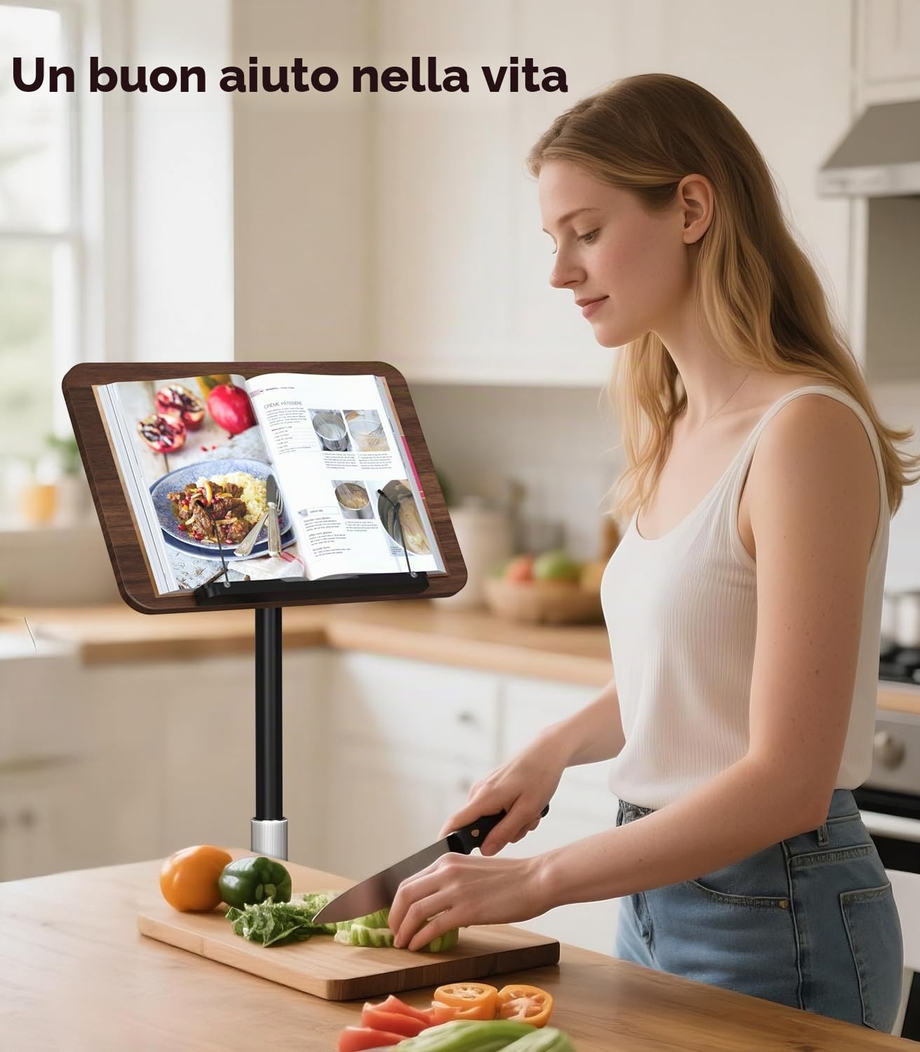 Leggio 2 in 1, supporto per libri regolabile in altezza per pavimento/tavolo con piastra XXL, leggio inclinabile a 180°, supporto per laptop, base antiscivolo per bambini e adulti