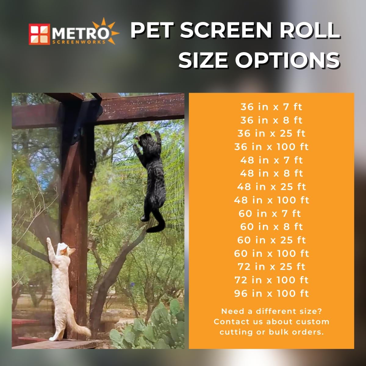 Pet Screen Roll - Dog & Cat Proof Window Screen - Pet Resistant Vinyl Coated Poly Mesh Screening Replacement for Patio Door, Window, Balcony, Catio & Porch - DIY Home Improvement - Black, 36" x 25ft