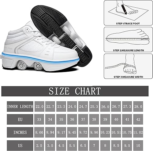 Miniatura 6 de Pairobin Zapatos de patinaje para exteriores, unisex, multifuncionales, deformación, invisibles, patinaje sobre hielo, zapatos de patinaje para