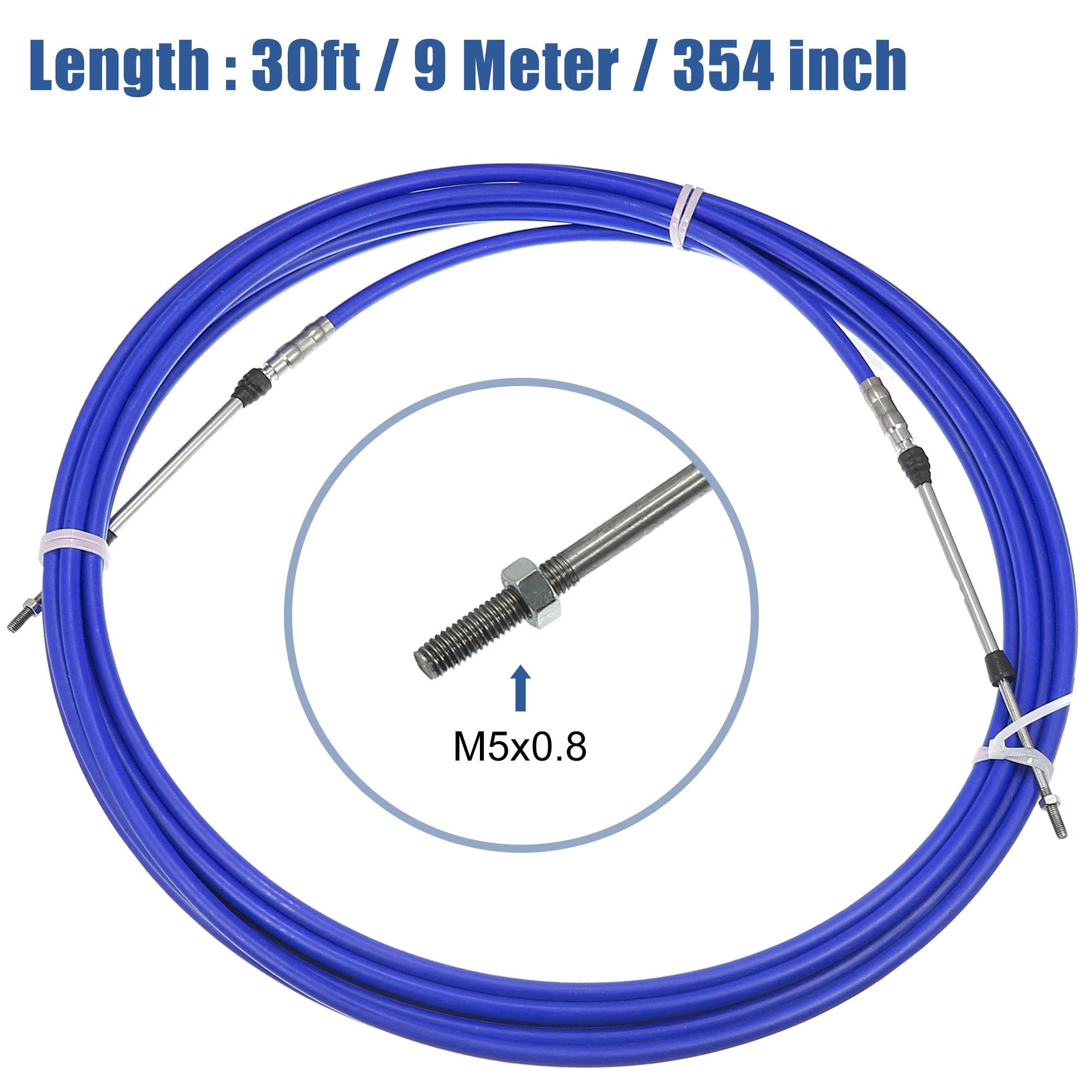 Motoforti 1pcs 30ft 354 Inch Throttle Shift Remote Control Box Cable Blue - Image 3