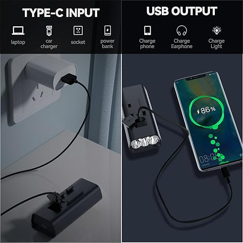 Miniatura 3 de VICTAGEN Luces de bicicleta delanteras y traseras  Alto brillo 8500lm recargable luces de bicicleta para montar por la noche  Luces de seguridad de