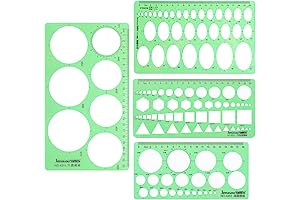 4 Pieces Circle Templates for Drawing, Measuring and Geometry