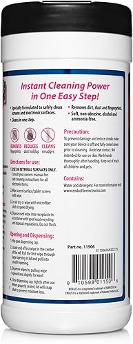 Vista 4 de Endust for Electronics Paños limpiadores para pantallas LCD y de plasma Paquete de 6 Blanco