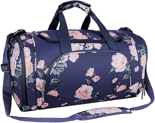 MOSISO Sports Duffel Peony - Bolsa de gimnasio con compartimento para zapatos para hombres y mujeres, baile de fin de semana, color azul