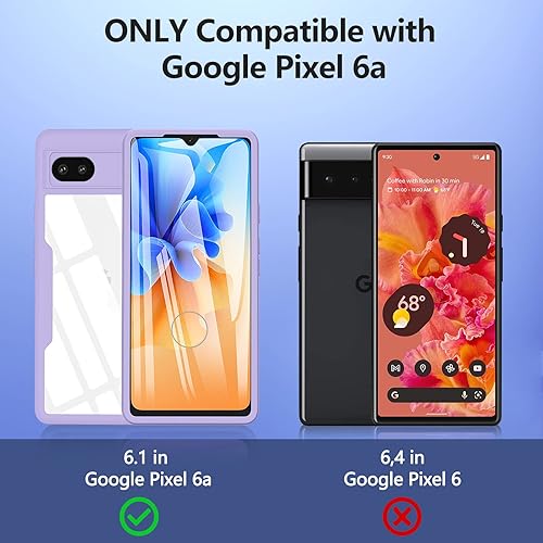 Miniatura 5 de BESINPO Funda de silicona TPU resistente a prueba de golpes de grado militar para Google Pixel 6A (violeta)