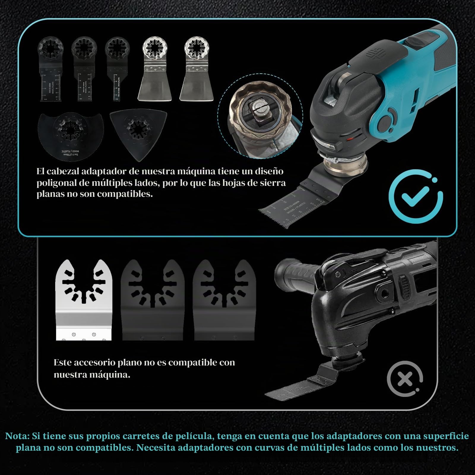 Herramienta oscilante inalámbrica compatible 18V, 8000-22000 OPM multiherramienta eléctrica con cable, 5 velocidades variables, ángulo de oscilación de 4° con 23 accesorios, para quitar, ras