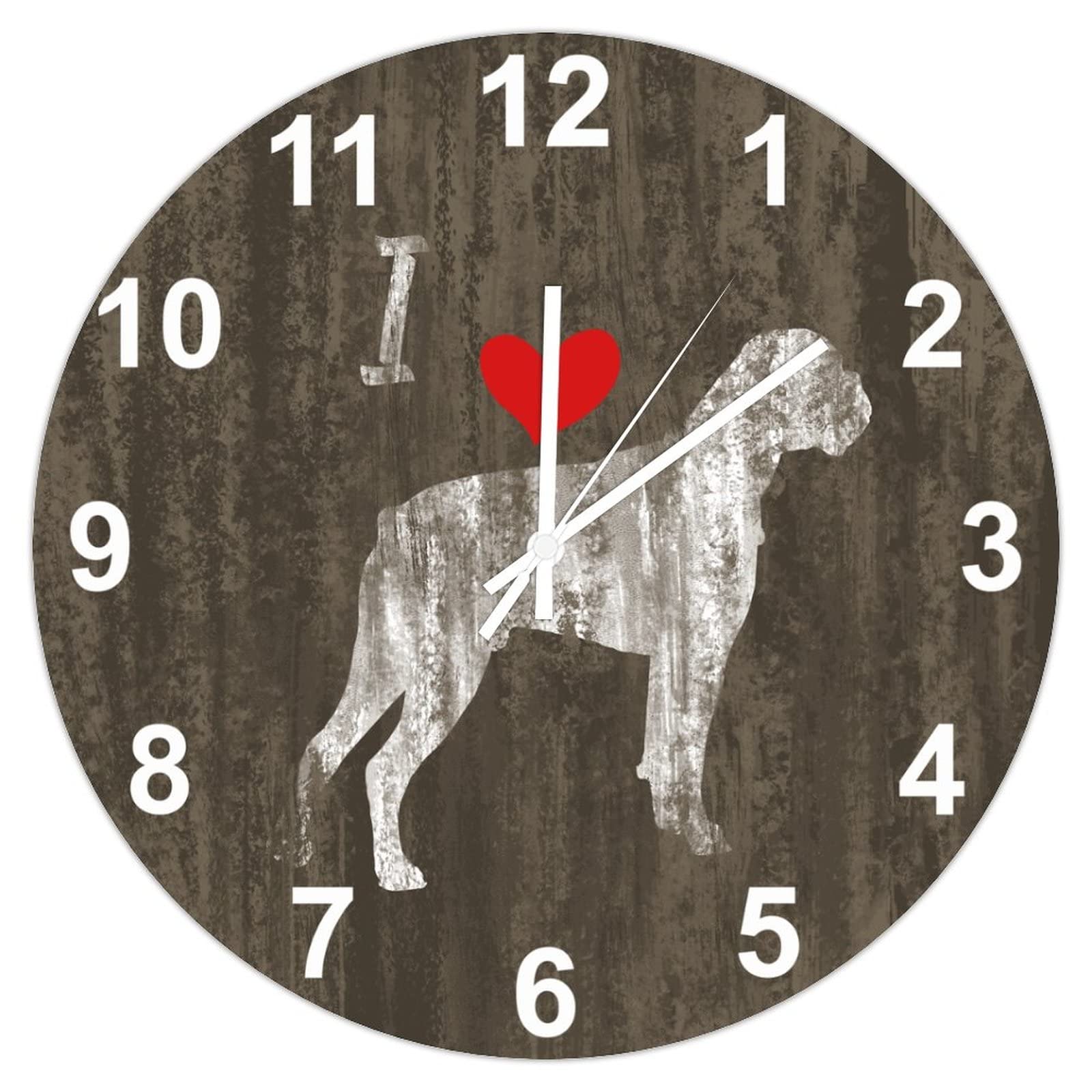 Horloge murale pour salon et chambre motif chien I Love Puppy 38cm