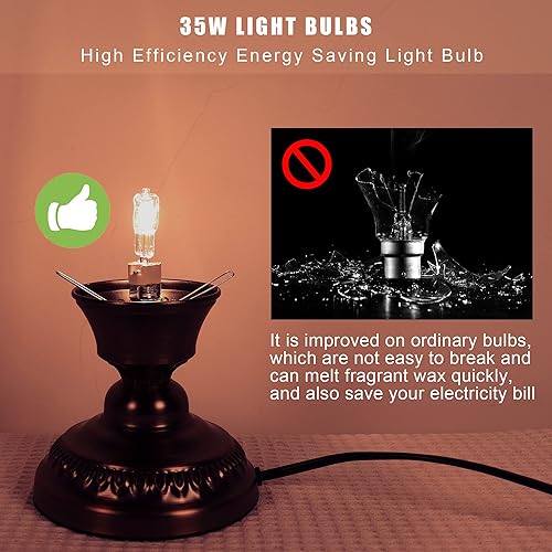 Miniatura 3 de Calentador de cera para derretir fuegos artificiales de vidrio 3D, aroma eléctrico, ligero, clásico, encantador, lámpara de quemador de velas,