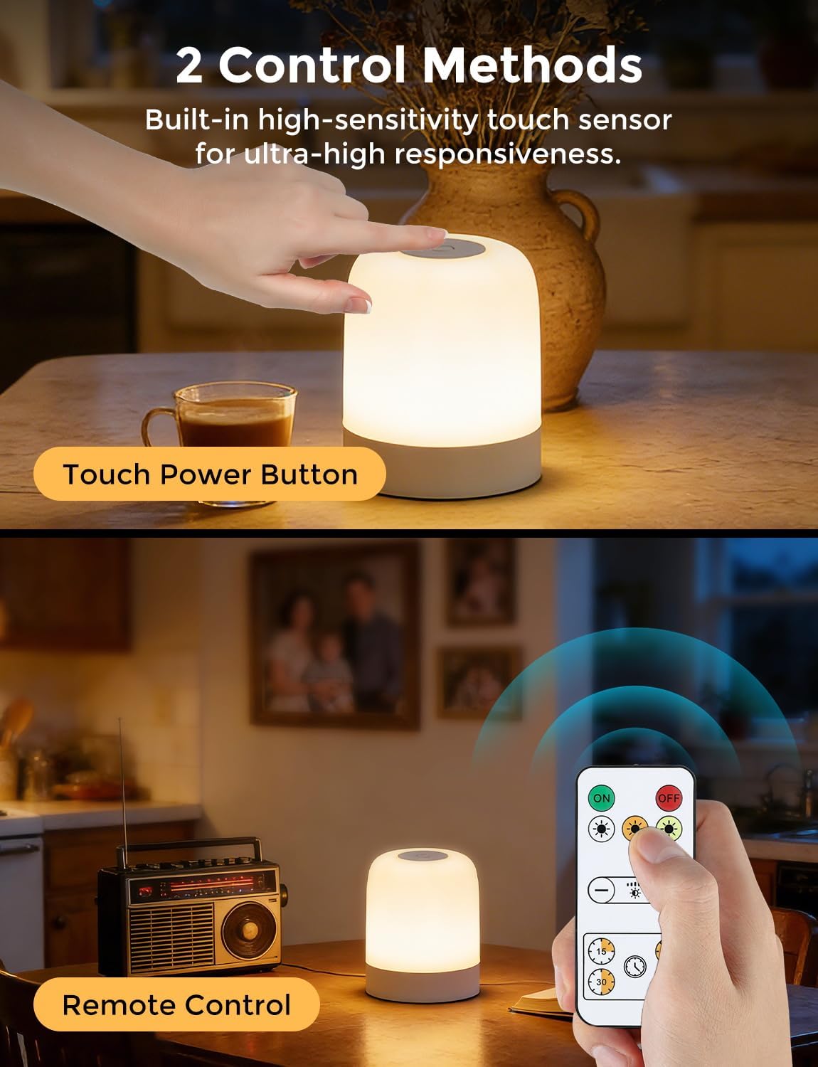 [3600mAh] Portable Dimmable Touch Night Light, 3 Colors Egg Light for baby Nursery, Rechargeable battery powered Lights for Kids Toddler room, Small Cordless Table Bedside Lamp for breastfeeding, soft