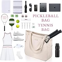 Vista 5 de CHICECO Tennis Tote Bag for Women, Large Tennis Racket Bag, tennis bag 2 rackets,Pickleball Bag,Padel Bag