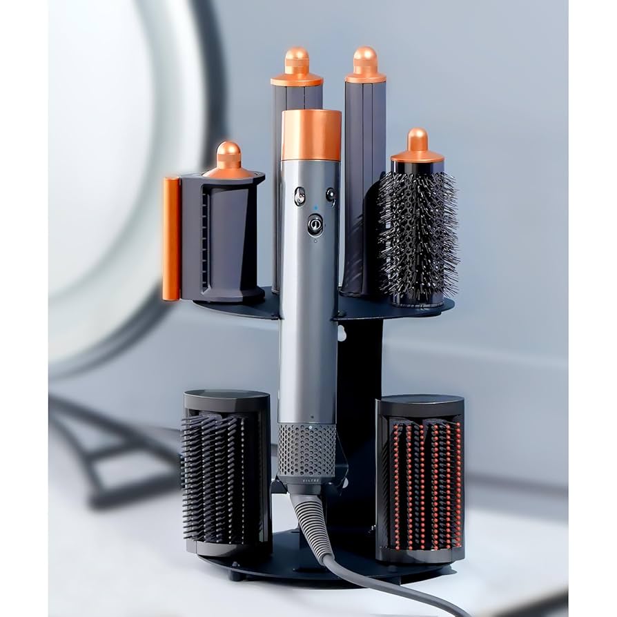 Curling Iron Storage Holder Attachments Compatible with Dyson Airwrap Organizer Wall Mounted Stand, Hair Wrap Rack on Desktop Accessories for Home/Bathroom