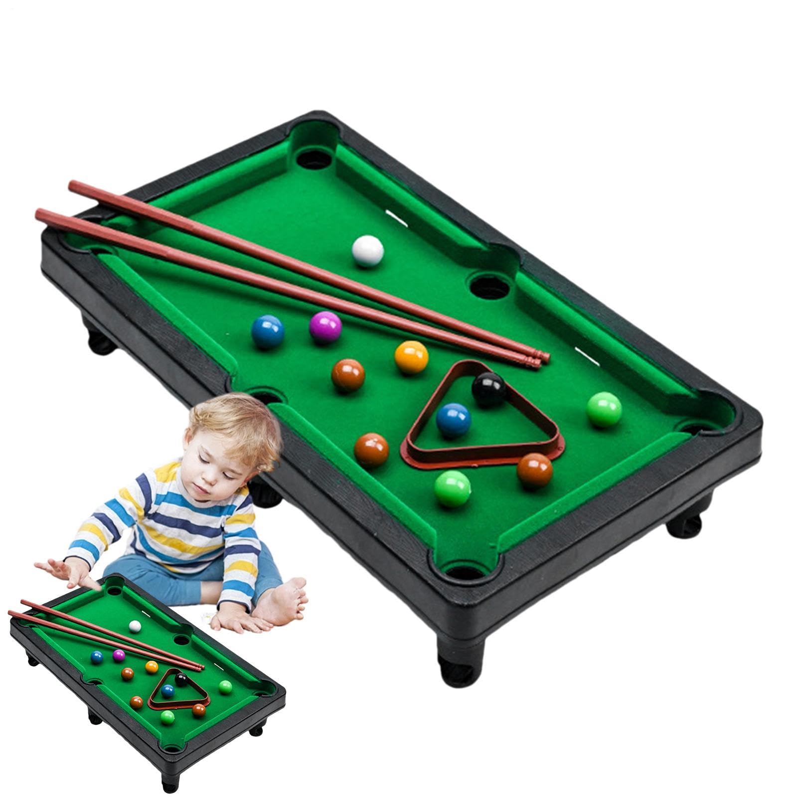 Mini jeu de billard – Jeu de billard portable, kit de sport portable | Planche de bureau compacte pour , débutants, maison, salle de classe, fête, activité, voyage, jeu, renforcement des