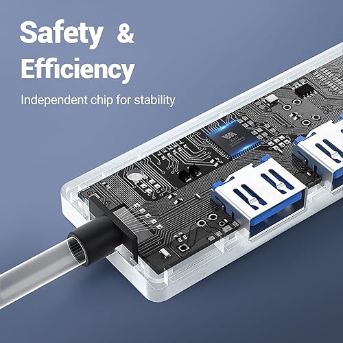Miniatura 6 de Concentrador USB, concentrador USB 3.0 de 4 puertos oditton con velocidad de transmisión de 5 Gbps, mejora tu productividad con un divisor y