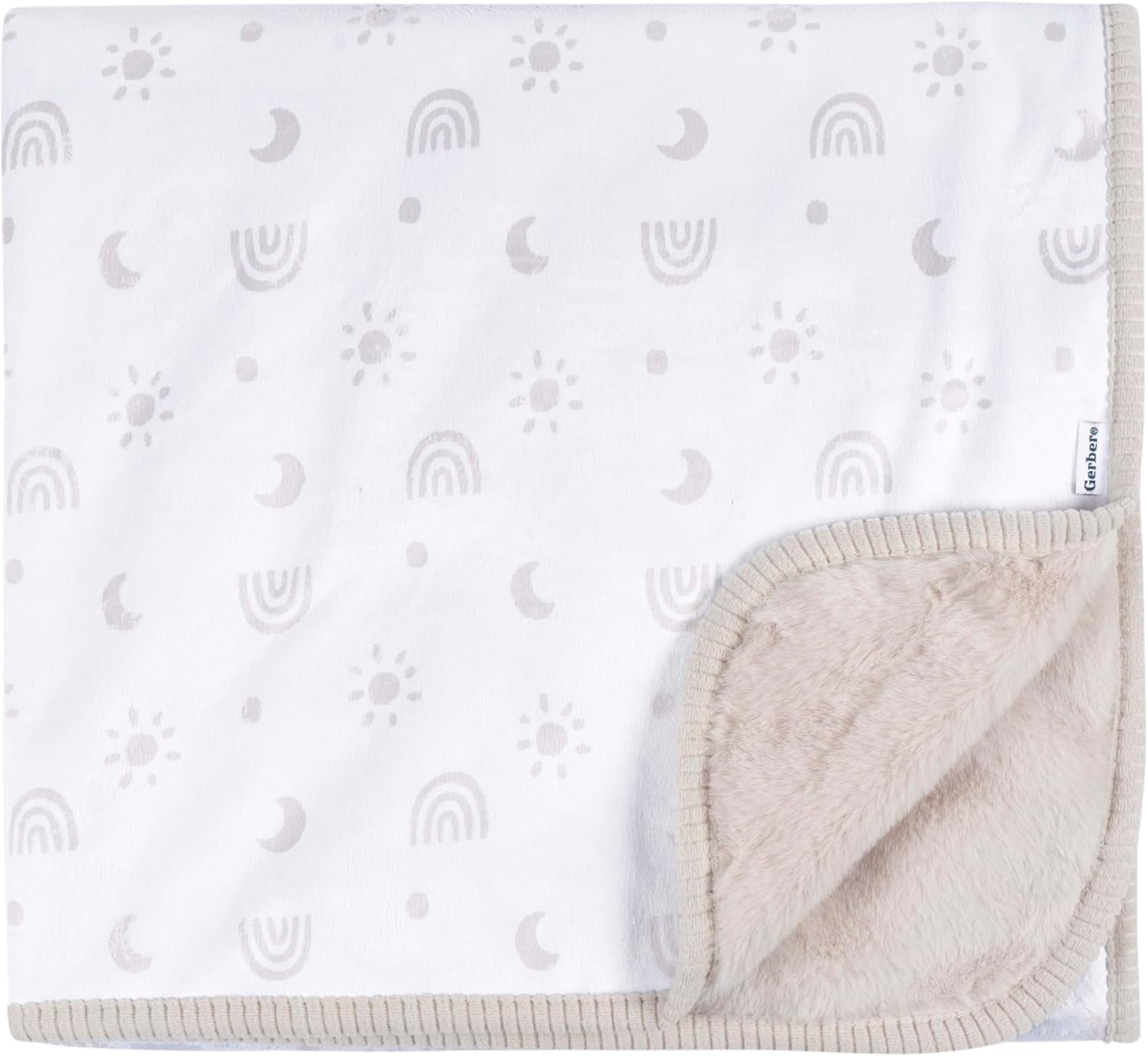 Gerber Baby Neutral Boho Rainbow Plush Blanket
