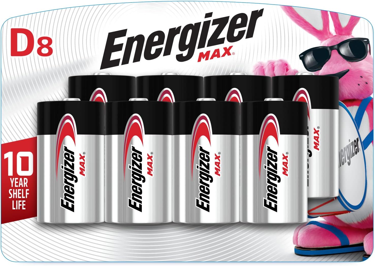 MAX D Batteries (8 Pack), D Cell Alkaline Batteries