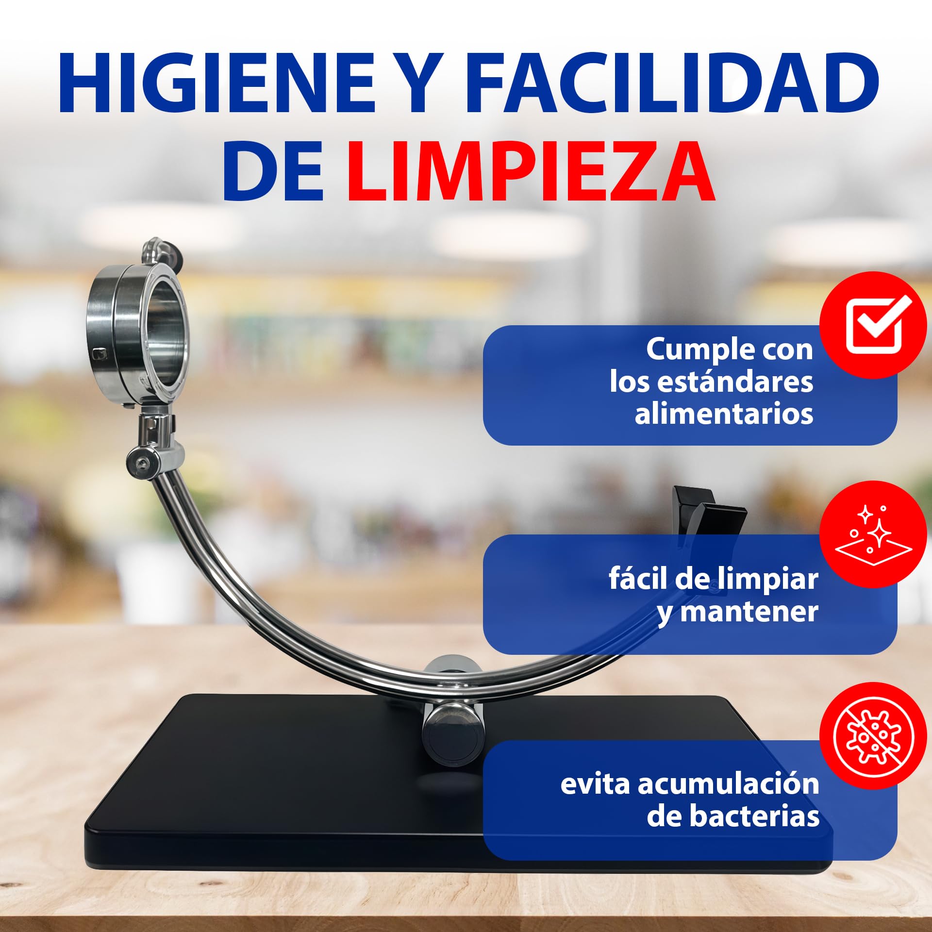 BALSAT | Jamonero de Fibra de Polietileno | 495x240x25mm | Soporte Jamonero con Anclaje y Estructuras de Acero Inoxidable | Base para Jamón Antideslizante | Jamonero Negro Fácil de Limpiar