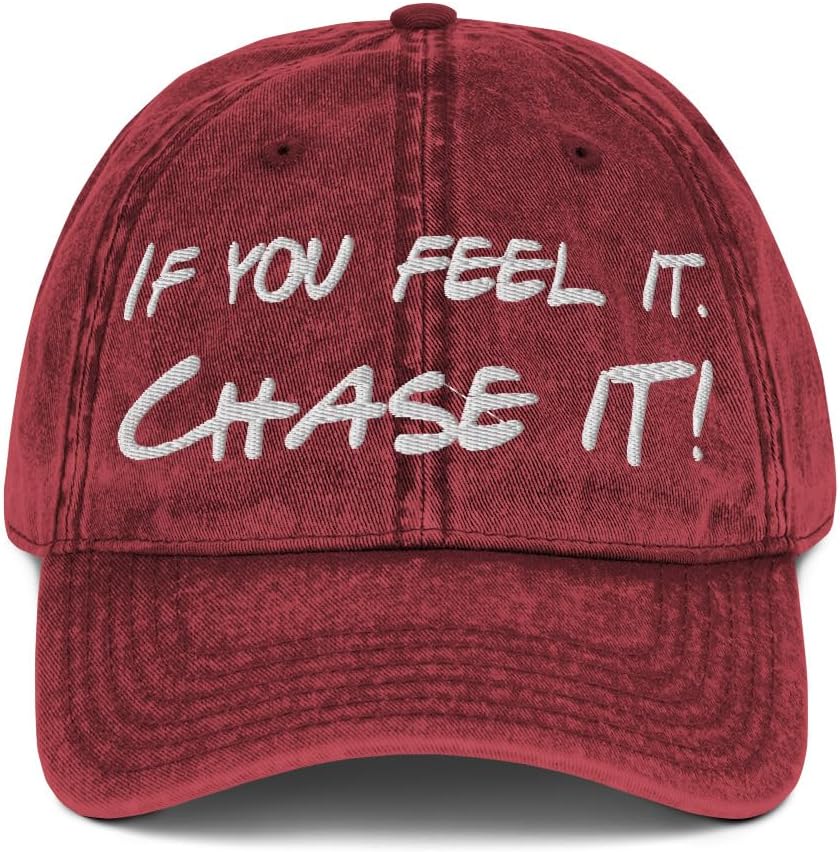 If You Feel It Chase It Hat (Embroidered Vintage Cotton Twill Cap) Storm Chaser Hat