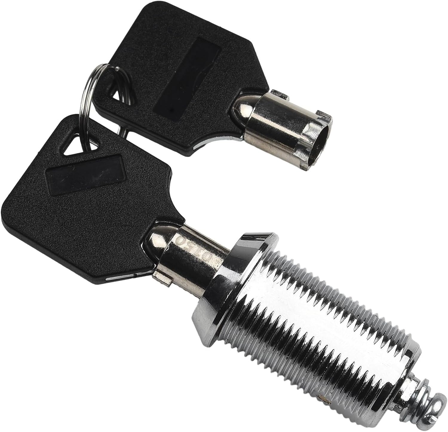 Alloy Cam Lock with 2 Keys Drawer Cabinet Door Locker, Secure Mailbox Locking Mechanism Wood Glass, Silver Black Finish(30mm)