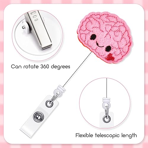 Miniatura 4 de Zonon Carretes de insignia para enfermera, de fieltro pediátrico, retráctil, carretes de identificación de enfermería, regalo práctico para