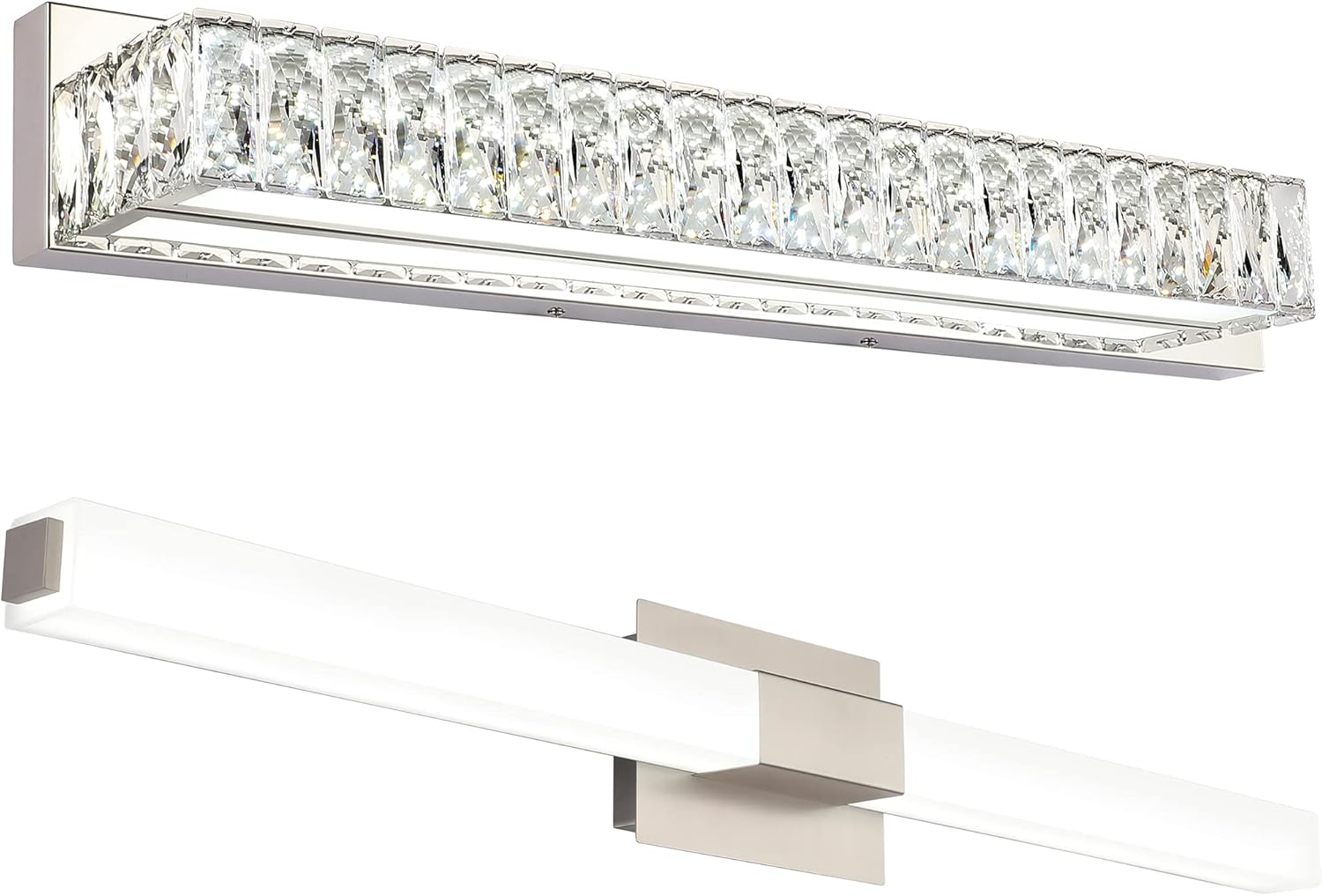 ZUZITO Bundle 30 inch Crystal Bathroom Vanity Light with 40 inch LED