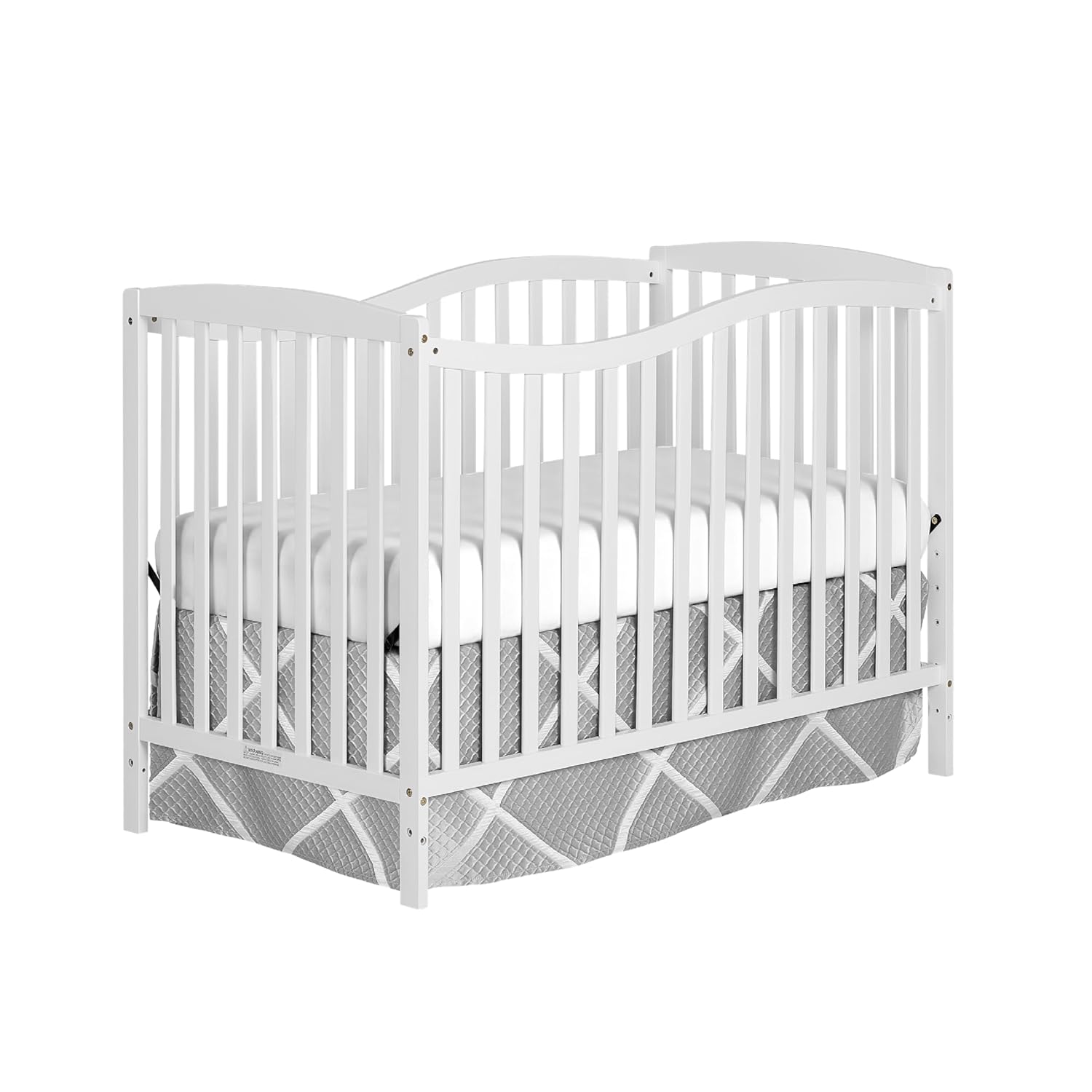 Dream On Me Chelsea 5-in-1 Convertible Crib in White, JPMA Certified & Emily Changing Table in White, Comes with 1" Changing Pad, Features Two Shelves