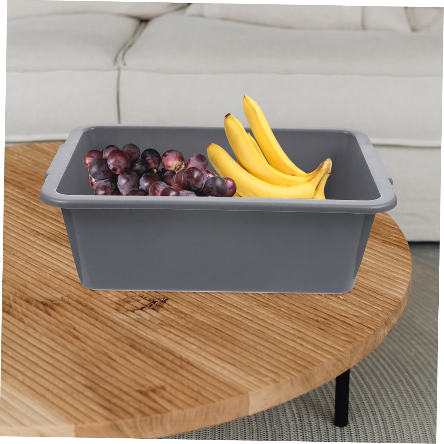 Commercial Bus Tub Plastic Rectangular Utility Tote for Home Restaurant Multifunctional Storage Box with Handles for Washing Dishes Organizing Items