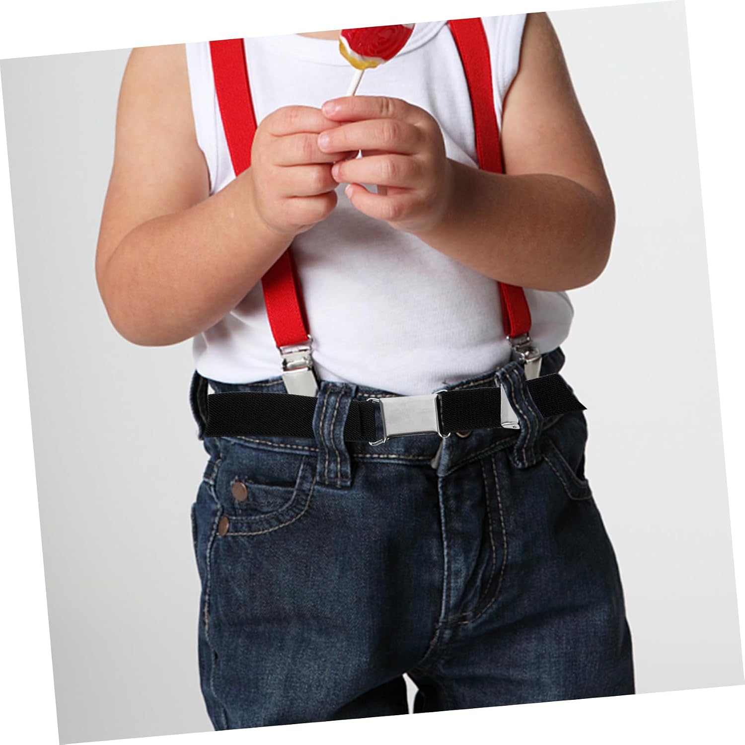 3pcs Boy Girl Elastic Waist Belts for Boys Girls Soft Stretchy Pants Belts Buckle Accessory