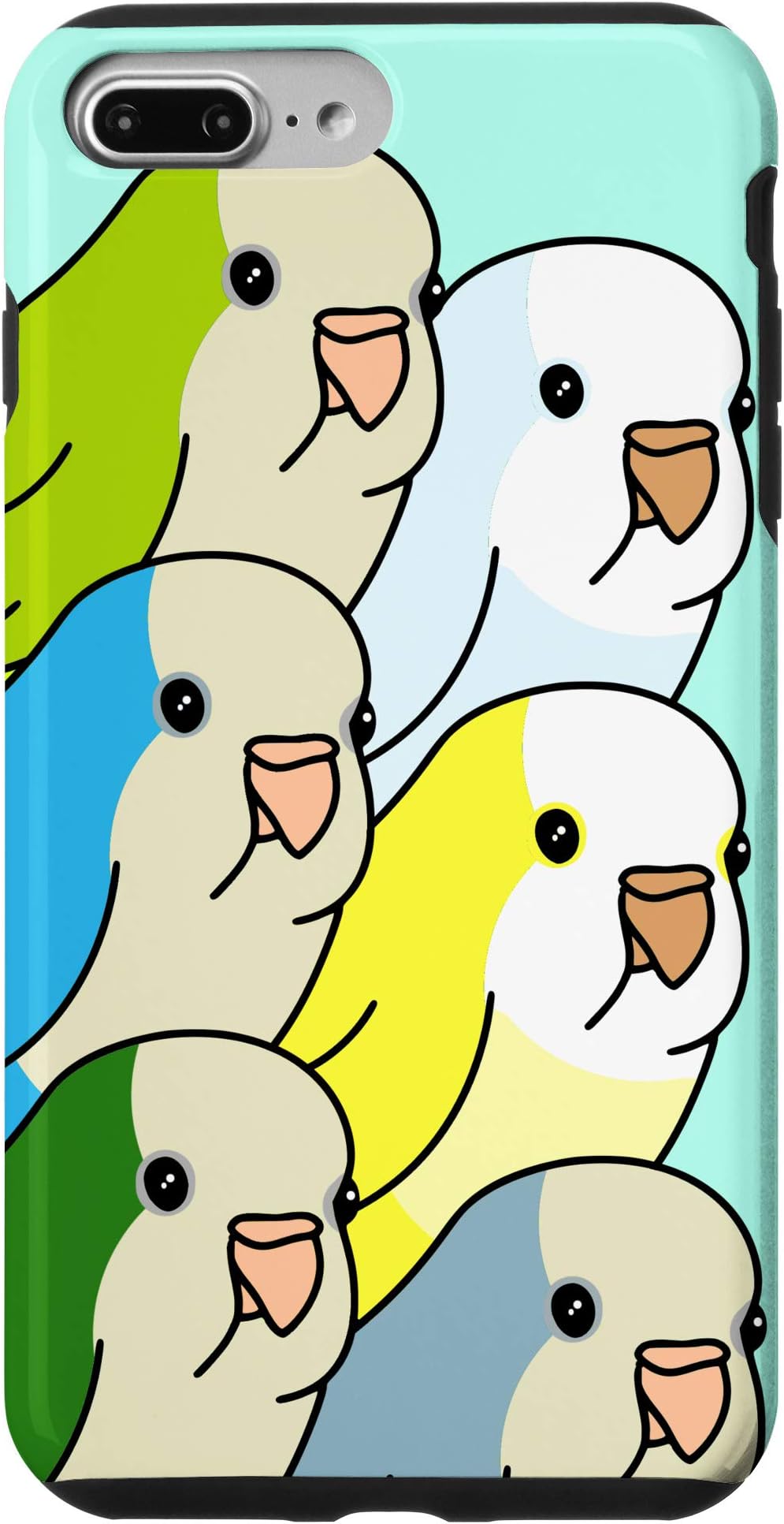 iPhone 7 Plus/8 Plus Cute Monk Parakeet Chubby Quaker Parrot Doodle Kawaii Bird Case