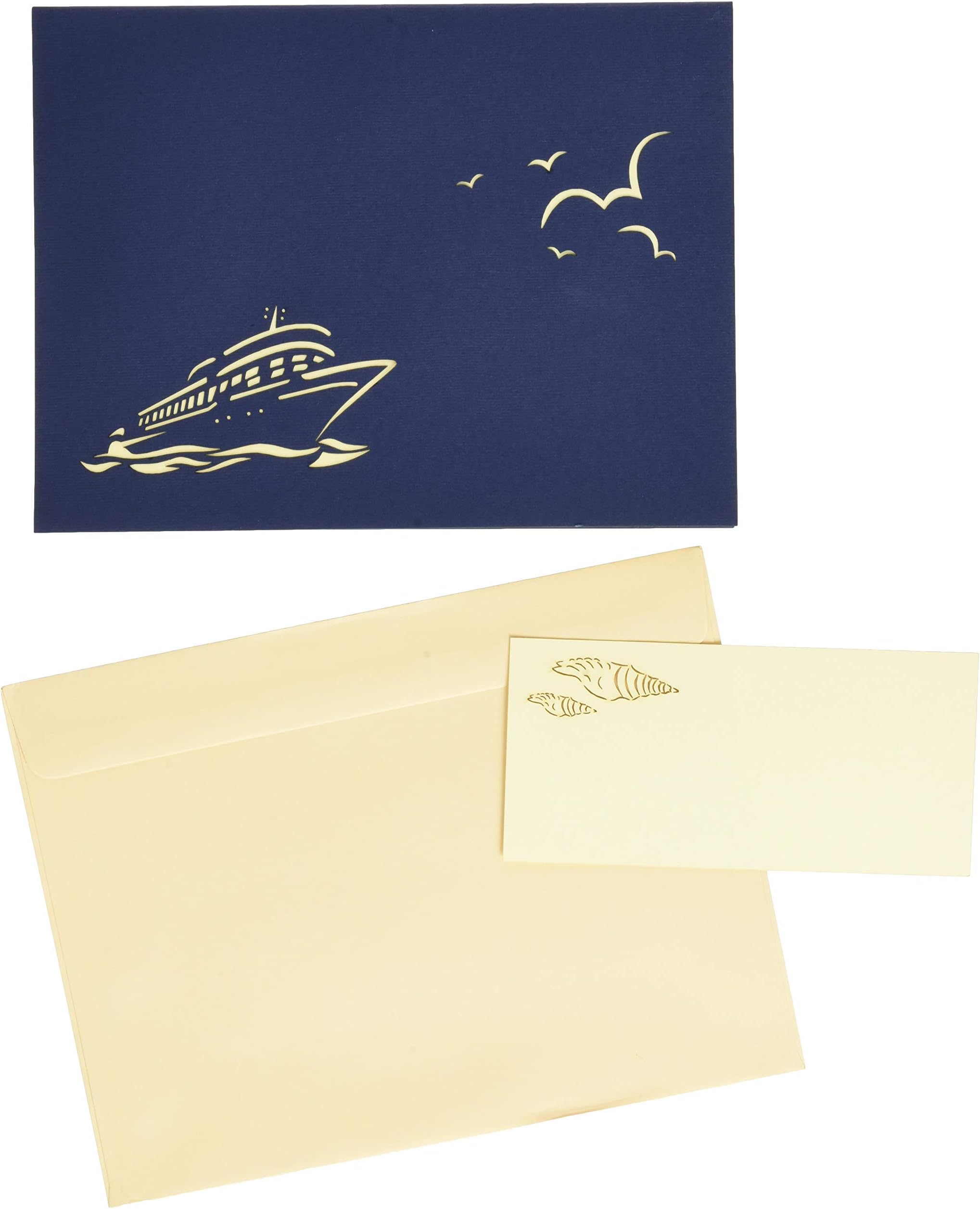 LIN Pop Up 3D Greeting Card as a Gift Card for a Cruise, Cruise Ship, Large Card (6 x 7.8 inches), (#115)