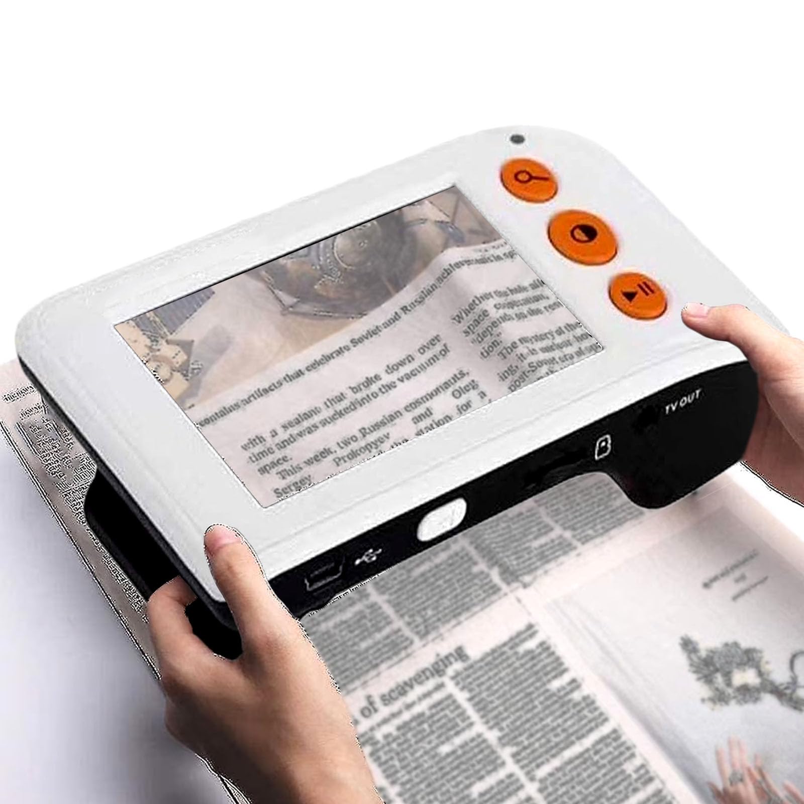 Electronic Visual Reading Aid, Portable Digital Magnifier (2X-25X), 8 Color Pattern + Working: More Than 3H, Photograph/Expandable 32GB, Connect Computer & TV,Black