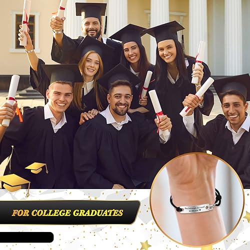 Miniatura 3 de Batiyeer 30 pulseras inspiradoras de graduación, regalos inspiradores para la clase de 2024, pulseras motivacionales ajustables con citas
