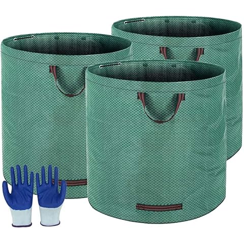 LooHome Gartenabfallsäcke 272 L, Gartensack, selbststehend und faltbar, Laubsäcke, Abfallsäcke für Gartenabfälle Cover