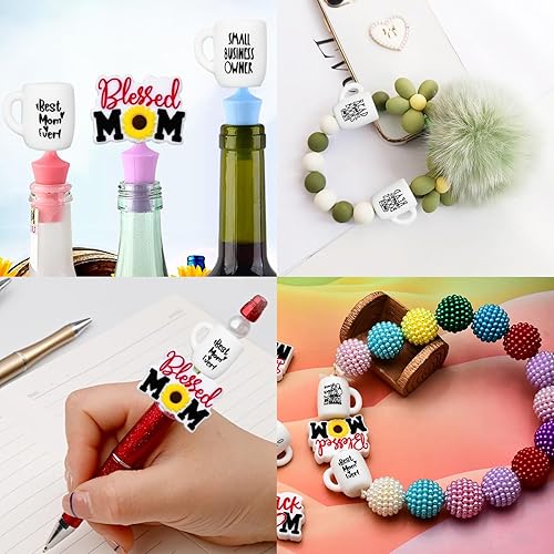 Miniatura 5 de 15 cuentas focales de silicona Blessed Mom Focal de silicona para bolígrafos de cuentas, personajes de girasol, mamá, cuentas focales de silicona